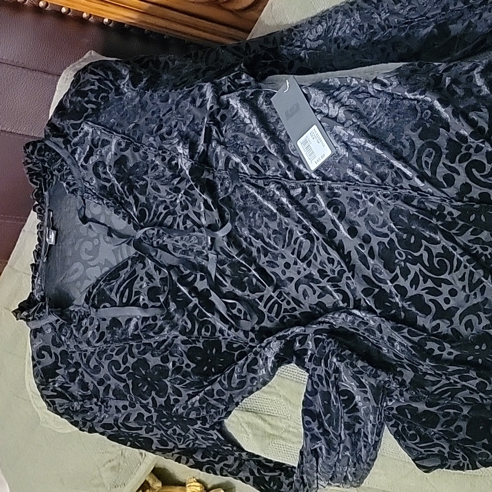 Lightweight black floral top